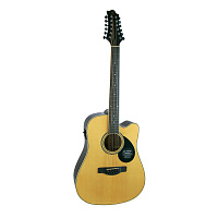 GREG BENNETT GD112SCE/N  12-струнная электроакустическая гитара с вырезом, дредноут, цвет натуральный