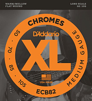D'ADDARIO ECB82 струны бас, regular, хром, плоская оплетка, 50-105