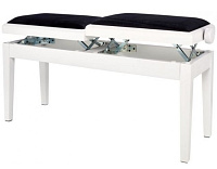 GEWA Piano bench Deluxe Double White matt Банкетка для пианино двойная
