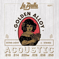LA BELLA 40PT Extra Light Струны для акустической гитары, 10-50