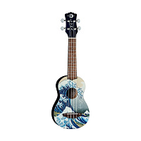 LUNA UKE GW SOPRANO укулеле сопрано, графика "Великая волна в Канагаве", чехол