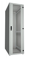 EuroMet 12946 Рэковый шкаф 42U, 600х600 мм, с металлической перфорированной дверью, цвет черный/серебро
