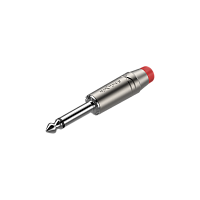 ROXTONE RJ2PP-RD-NN Разъем  jack 1/4" моно, максимальный диаметр кабеля 7 мм, цвет серебристый с красным маркером