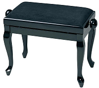 GEWA Piano Bench Deluxe Classic Black Highgloss банкетка черная глянцевая гнутые ножки верх черный