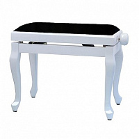 GEWA Piano Bench Deluxe Classic White Matt банкетка белая матовая, гнутые ножки, верх черный