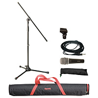 Superlux MSK10B-P набор: микрофон Superlux D10B с чехлом и держателем, стойка с чехлом, кабель XLR-джек