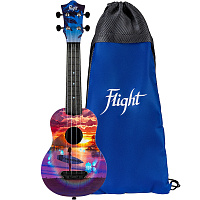 FLIGHT ULTRA S-42 Vibe  укулеле сопрано, серия Ultra, поликарбонат армированный, рисунок "Атмосфера", рюкзак в комплекте