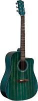 FLIGHT D-155C MAH BL акустическая гитара с вырезом, верхняя дека махагони, корпус махагони, цвет синий
