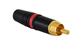 Neutrik NYS373-2 красная маркировочная полоса, кабельный разъем RCA корпус черный хром, золоченые контакты