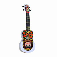 WIKI UK/MATR  гитара укулеле, сопрано, липа, рисунок "МАТРЁШКА", чехол в комплекте