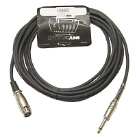 Invotone ACM1005/BK  Микрофонный кабель, длина 5 метров, разъемы моноджек  XLR3F, цвет черный