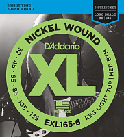 D'ADDARIO EXL165-6 струны для 6-струнной бас-гитары, никель, Long Scale, 32-135