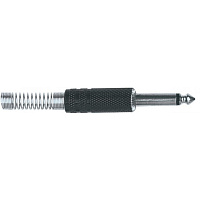 Proel S210BK Разъем моноджек 1/4, держатель под кабель пружина 7 мм, никелированные контакты. Корпус металл, цвет черный