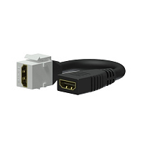 Procab VCK450/W Вставка-переходник Keystone HDMI (розетка) – HDMI (розетка) c кабелем, цвет белый