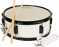 Weber MPJ-1455  Маршевый барабан на ремне, 14*5,5 дюйма, 6 лаг, 12 винтов, цвет белый, барабанные палочки и настроечный ключ в комплекте