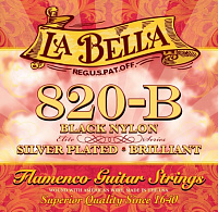 LA BELLA 820B Flamenco  струны для классической гитары - черный нейлон, обмотка серебро