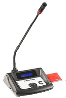 GONSIN TL-VD4200 B Микрофонная консоль делегата. Поддержка IC-карт регистрации. ЖК дисплей. Встроенный динамик. Регулятор громкости и выход для наушников, выход для записи. Цвет черный