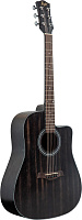 FLIGHT D-155C MAH BK акустическая гитара с вырезом, верхняя дека махагони, корпус  махагони, цвет черный