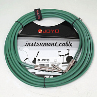 JOYO CM-12 Cable Green инструментальный кабель, 4,5 м, угловой TS 6,3 мм