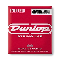 Dunlop DBHYN45105 Dual Dynamic Hybrid Nickel cтруны для бас-гитары, никель/сталь, 45-105