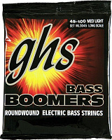 GHS ML3045 Струны для бас-гитары, никелированная сталь, круглая обмотка, 45-65-85-100, Boomers