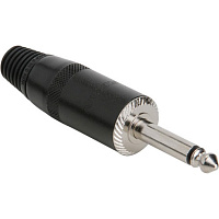 Neutrik NYS225B кабельный разъем Jack 6.3мм TS (моно), металический черненый корпус для кабеля 8мм