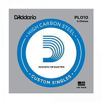 D'ADDARIO PL010-5 - Plain Steel комплект одиночных струн .010, 5 штук в упаковке
