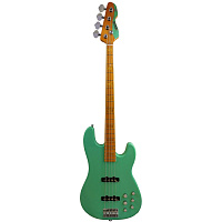 Markbass MB GV 4 Gloxy Val Surf Green CR MP  бас-гитара с чехлом, JJ, активный преамп, цвет зеленый