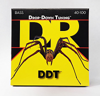 DR DDT-40 струны для 4-струнной бас-гитары, пониженный строй, калибр 40-100, серия DDT™, обмотка нержавеющая сталь, покрытия нет