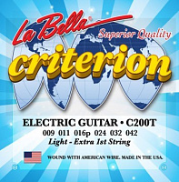 LA BELLA C200T  струны для электрогитары - натяжение Light (009-011-016-024-032-042)