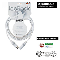 KLOTZ iceRock микрофонный кабель MY206, 0,22 мм2, 60 пФ/м, белые XLR Neutrik мама-папа, длина 5 м, оболочка белая, ПВХ