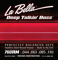LA BELLA 760RM  басовые струны  (044-061-085-110) круглая обмотка - нержавеющая сталь, серия Deep Talking Bass