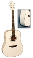 FLIGHT AD-200 WH  акустическая гитара, цвет белый, скос под правую руку
