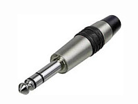 Neutrik NYS228C-0 кабельный разъем Jack 6.3 мм TRS (стерео), штекер, металлический корпус, для кабеля 6 мм, черное маркировочное кольцо
