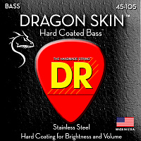 DR DSB-45 струны для 4-струнной бас-гитары, калибр 45-105, серия DRAGON SKIN™, обмотка нержавеющая сталь, покрытие есть