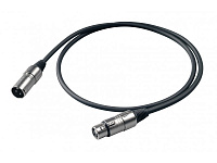 PROEL BULK250LU1 кабель микрофонный XLR/XLR, длина 1,0м. (кабель: HPC-210, разъемы XLR3FV/XLR3MV)
