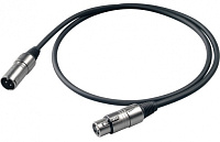PROEL BULK250LU20   кабель микрофонный XLR-папа - XLR-мама, длина 20 метров (кабель: HPC-210, разъемы:XLR3FV/XLR3MV)