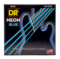 DR NBB-40 струны для 4-струнной бас-гитары, калибр 40-100, серия HI-DEF NEON™, обмотка никелированная сталь, покрытие люминесцентное