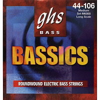 GHS M6000 BASSICS набор струн для бас-гитары, никелированная сталь, 044-106