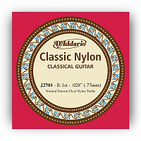 D'ADDARIO J2701  одиночная струна для классической гитары .028 нейлон (1-я) Normal Tension
