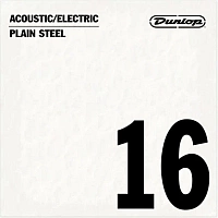 Dunlop DPS16 Acoustic/Electric Plain Steel  струна для акустической и электрогитары, сталь, 0.016