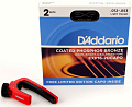 D'ADDARIO EXP16-2DCAPO 2 комплекта струн для акустической гитары фосфор/бронза в оболочке, Light,12-53, каподастр в подарок