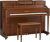 YAMAHA M2SDW акустическое пианино 110см., сатинированное, цвет SDW - темный орех, с банкеткой