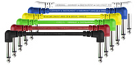 Cordial EI Pack 1 комплект из 5 цветных патч-кабелей, угловой джек моно 6.3 мм - угловой джек моно 6.3 мм, 0,15 м 