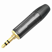 Seetronic MTP3C-BG кабельный разъем Jack 3.5 мм TRS (стерео) штекер, золоченые контакты, черный корпус
