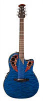 OVATION CE44P-8TQ Celebrity Elite Plus Mid Cutaway Trans Blue Quilt Maple электроакустическая гитара