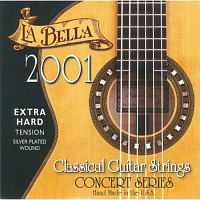 LA BELLA 2001 Extra Hard  струны для классической гитары - нейлон/обмотка серебро/сум.натяж. 41,25 кг