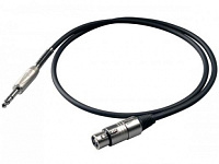 Proel BULK210LU1 кабель соединительный стереоджек 6.3 мм - XLR мама, длина 1 метр