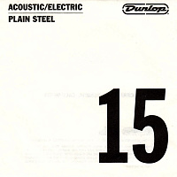 Dunlop DPS15 Acoustic/Electric Plain Steel  струна для акустической и электрогитары, сталь, 0.015