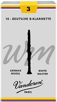 Vandoren CR163  трости для кларнета Bb (немецкой системы) White Master, №3, (упаковка 10 шт.)